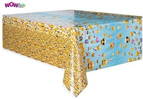 WOW Plastic Emoji Tablecloth, 7ft x 4.5ft