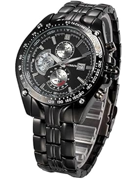 XLORDX CURREN Herren Datum Jungen Wolfram Stahl Analog Quarz Sportuhr Armbanduhr Schwarz