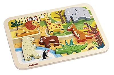 Janod - J07022 - Chunky Puzzle Bois Zoo 7 pcs