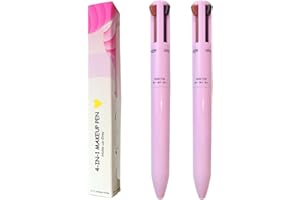 NAVESO Matite Trucco Occhi 4 in 1, 2 Pezzi 4-in-1 Penna di Trucco, Matite per Sopracciglia 4 in 1 Penna per Trucco Multifunzione, Set di Penne per Trucco Impermeabili a Lunga Durata