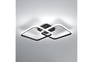 Toolight Plafon LED Techo, Moderno 42W 4700LM, Lampara de Techo Cuadrada 64cm, Acrílico 6500K Luz Blanca Fría para Dormitorio, Salon, Cocina, Baño, Pasillo, Negro