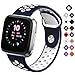 Produktbild FeiliandaJJ Silikon Uhrenband mit Belüftung Löcher Für Fitbit Versa,Ersatzarmbänder Armbänder Sport Fitness Smart Watch Zubehör Uhrenarmbänder Replacement Watch Band (Marine)