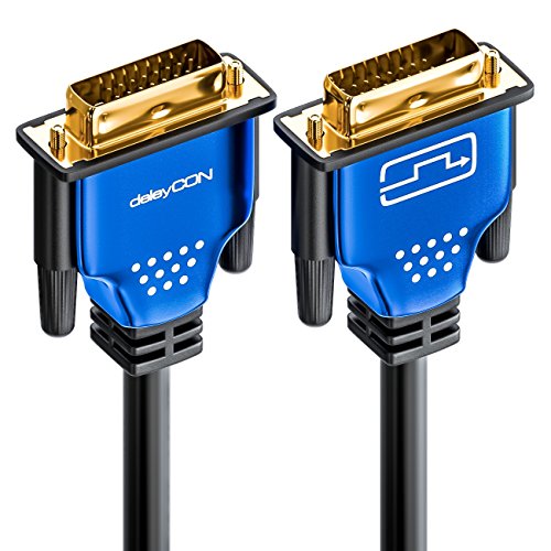 deleyCON 2m HQ DVI zu DVI Kabel – DVI-D Dual Link – 1080p / Full-HD / 3D Ready – DVI auf DVI Adapterkabel – 2 meter - 3