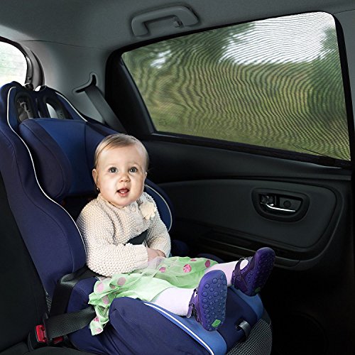 Sonnenschutz Auto für Kinder 1 Paar,ZOTO Große Größe Auto-Sonnenschutz Passt Universell,Einfache Installation Rückseitenfenster Sonnendecken für Kinder Hunde UV-Schutz Sonnenschutz - 4