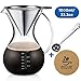 Produktbild Ecooe 800ml / 27 oz Pour-Over Kaffeezubereiter Kaffeebereiter Set zum Teilen mit Edelstahlfilter, Messlöffel, Korkmatte und einer Reinigungsbürste