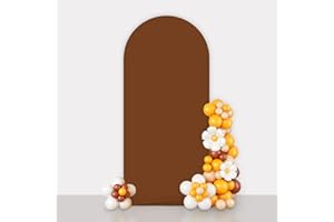 AIBIIN Hintergrund in Bogenform, rund, 2-seitig, für Hochzeitszeremonie, Geburtstag, Party, Babyparty, Bankett, Dekoration, Kaffeebraun