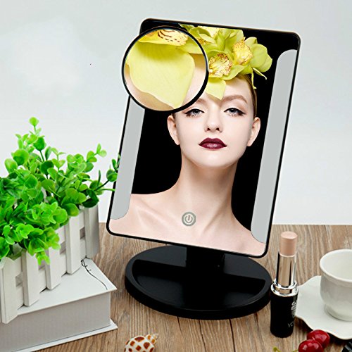 Beleuchtet Kosmetikspiegel Make-up-Spiegel mit LED Standspiegel Schminkspiegel 36 LEDs Schwarz - 2