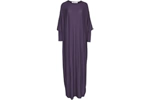 janisramone Womens Ladies New Plain Abaya Islamic Burkha Kaftan Farasha Jilbab Jersey Abayas Maxi Dress