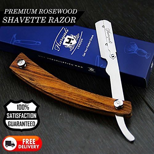 Straight folding barber razor in wood (no blades) for men