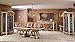 Produktbild Klassisch luxuriöses Esszimmer set – KRAL BRONZE (1 Esstisch, 6 Esszimmerstühle, 1 Vitrine, 1 Schrank, 1 Spiegel). Farbkombination: Braun, Gold, Weiß. Classical luxury diningroom set.