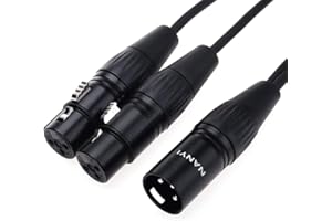 Câble répartiteur XLR, câble de câble NANYI - câbles de câblage xlr à xlr, câble XLR mâle à double XLR femelle à double XLR femelle (0.5 mètres / 1.6 pieds)