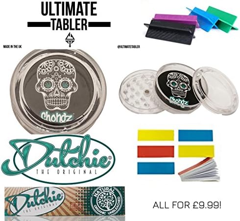 Smoker's Travel Kit - Ultimate Tabler (Pink), Chongz Acrylic Grinder, Dutchies Organic Papers, 3 x Tips.