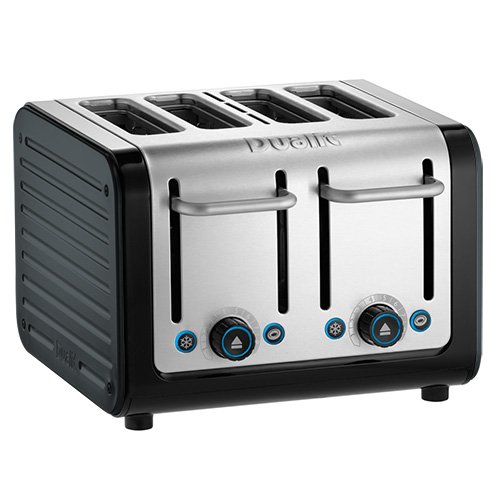 DualitArchitect 4 Slot Black Body with Metallic Charcoal Panel Toaster