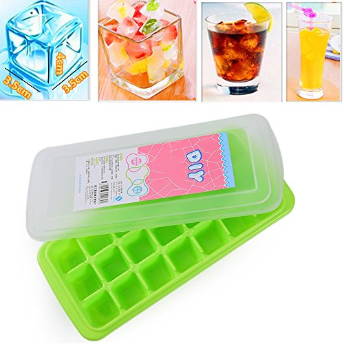 Eiswürfelform mit Deckel aus Polypropylen, Bpa frei, 21 Eiswürfel, 26.5*11.5*4cm Eiswürfelschale