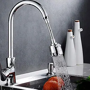 Egab Flexible ABS and Plastic 360 Degree Rotating 2 Modes Water Saving Faucet Sprayer (8 Inches, Silver)