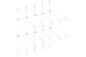 Luroad 5 Plataformas de Pesca de Mar, Anzuelos Púas Pesca de Mar, Plataformas de Aleta de Pesca de Mar, Tamaños 1, 2/0 para Platija de Pesca de Playa