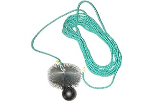 rg-vertrieb Fireplace Brush Chimney Broom Sweeping Broom Made of Spring Steel + Pull Rope PP Rope + Pull Weight 2.5 kg Set Size Choice of Sizes (Broom 17.5 cm, Pull Rope 12 m)