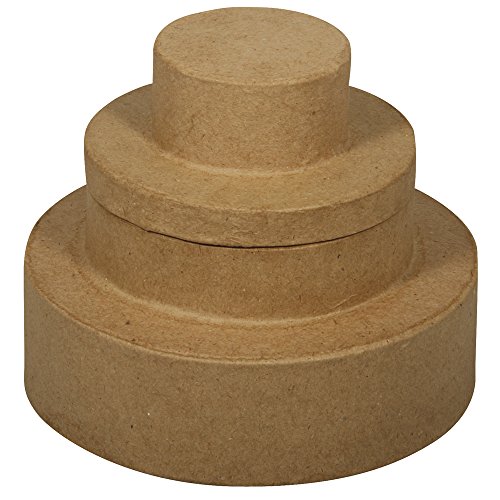 Rayher Hobby 71648000 Pappmaché Box Hochzeitstorte, 11,5 cm Durchmesser, höhe 9 cm
