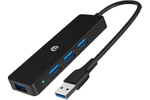 HOPDAY Hub USB 3.0, 4 Ports USB Hub 3.0 Répartiteur USB Ultra Fin pour MacBook, iMac Pro, Mac Mini/Pro, Surface Pro, Notebook PC, Tesla Model 3 Portable Data Hub