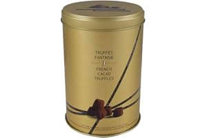 Truffe de cacao traditionnelle Mathez Fantaisie 500 g - Boîte ronde dorée