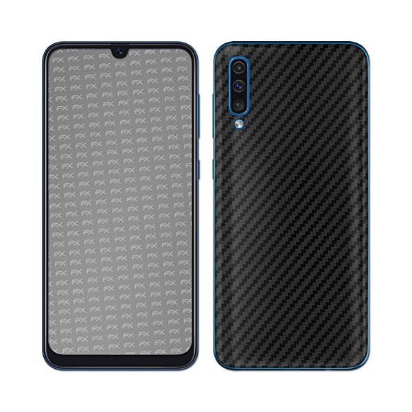 atFolix Skin kompatibel mit Samsung Galaxy A50 (2019), Designfolie Sticker (FX-Carbon-Black), Carbon-Struktur/Carbon-Folie