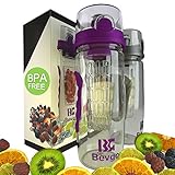 Bevgo Fruit Infuser Water Bottle - Large 1 Litre - Save Your Money and Hydrate the Healthy Way - Multiple Colors with Gift Included