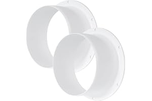 Vent Systems confezione da 2 - Connettore per condotto di ventilazione dell'aria da 12,5 cm con flangia per tubo di ventilazione dritto in plastica, HVAC