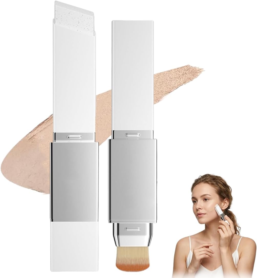Fondotinta stick bianco Viene con su propio cabezal de cepillo, Base coreana,Resistente al agua y al sudor - Cobertura,Apto para todo tipo de pieles,Consigue un maquillaje natural (Natural)