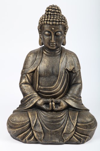 Preisvergleich Produktbild point-garden Buddha Gartenfigur sitzend 52,5 cm