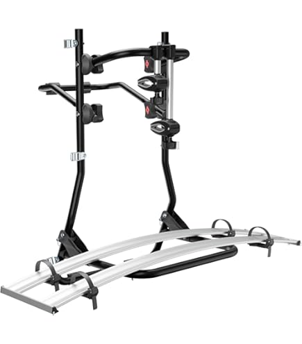 Favoto Portabici Per Gancio Di Traino - Supporto Pieghevole Per 2 Biciclette Da 20-29 Pollici Corsa Mountain Bike Protezione Antifurto Nero - Foto 5