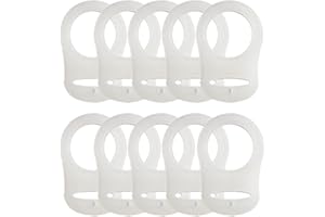 Clyhon 10 sztuk silikonowych pierścieni do łańcuszka na smoczek, dla niemowląt, pierścień silikonowy, uchwyt na smoczek do łańcuszków na smoczek, przezroczysty, miękki silikon, klips do smoczka, przezroczyste