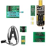 ZHITING CH341A 24 EEPROM Flash BIOS USB Programmer Series 25 + SOIC8 SOP8 Test Clip + SPI Flash 1.8V Adapter + SOP8 SOIC8-DIP