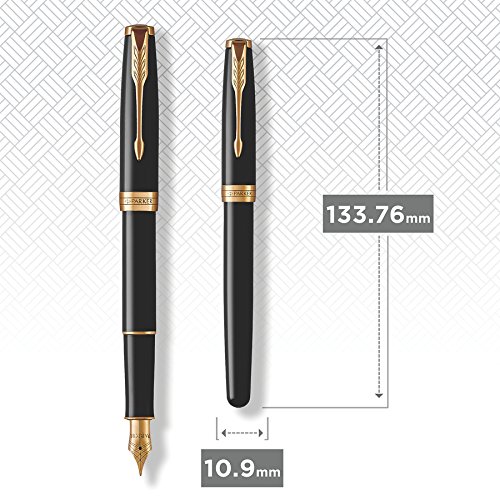 Parker Sonnet Fountain Pen - Black Lacquer Gold Trim with Custom Engraving