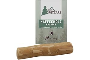 BV Petcare® | Kości do żucia i zabawki dla psów z drewna kawowego, 100% naturalne zabawki dla psów, opieka stomatologiczna, kije do żucia dla psów (L - dla psów do 10 kg)