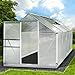 Produktbild Aluminium Gewächshaus mit Stahlfundament 7,6 m³ 250x190x195cm 6mm Platten 2 Fenster Treibhaus Glashaus Alu rostfrei