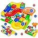 Produktbild JMY 52 Stücke DIY BAU Bausteine ABS Marmor Rennen Labyrinth Bälle Track Gaming Bausteine Spielzeug Für Kinder Kompatibel Mit LegoINGlys Duplo Blöcke