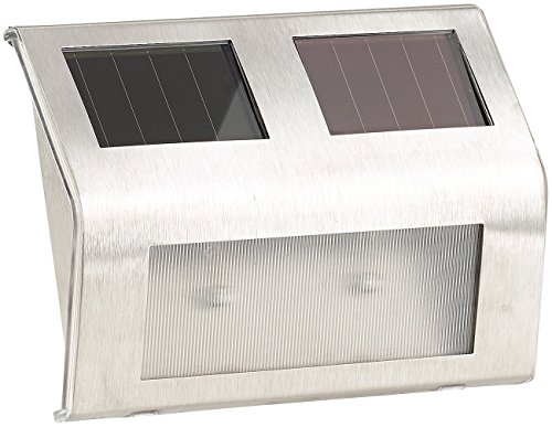 Lunartec Solar-Wandleuchte für den Außenbereich, Edelstahl, 16 lm, 0,24 W