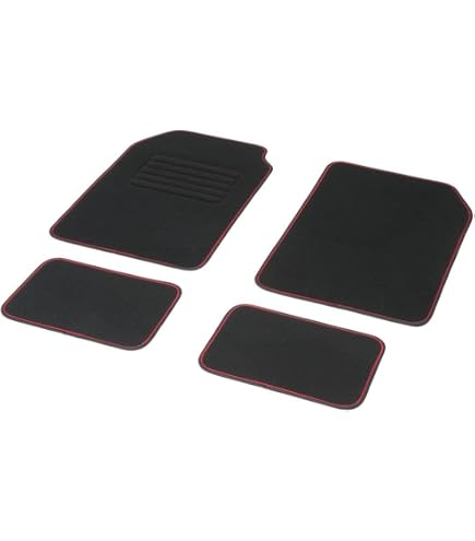 DBS Vloermatten Set – 4-delig Rood, Universeel Antislip, Geschikt Voor De Meeste Auto's