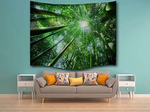 A.Monamour Sonnenschein Durch Bambus-Bäume Wald Grün Photography Bild Hintergründe Stoff Wand Für Schlafsäle Tapisserie Wandkunstdekor Hängen Wanddekor Wohnaccessoires Deko Wandteppiche - 2