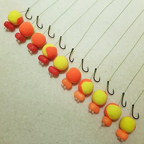 Flynscotsman Tackle 10 X CARP HAIR RIGS LOADED WITH 15mm TWO TONE TUTTI FRUTTI AND PINEAPPLE POPUPS WITH LOOP CONNECTION