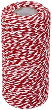 Baumwollschnur 100 Meter Geschenk Kordel Weiß/Rosa Retro Schnur für Geschenkverpackung Basteln und Gartenarbeit