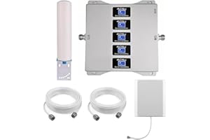 KKBSTR Amplificador 4G 5G Repetidor Señal Movil, 5 Bandas 800/900/1800/2100/2600MHz, Mejora la Señal de Tu Teléfono Móvil