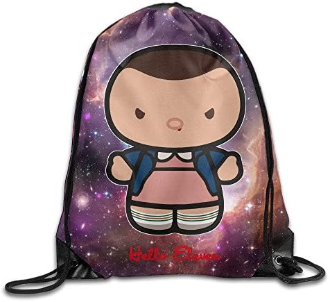 PGTry Unisex Stranger Things Hello Eleven Drawstring Bag Drawstring Backpack Sport Bag Gym Bag 100% Polyester Material Travel Bag For Men Women