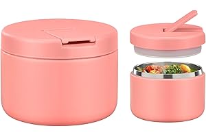 Itslife Termo para Comida 350ml, Taza Aislada de Acero Inoxidable para Alimentos Fríos y Calientes, Recipiente Térmico Apto con Cubrehebillas & Cuello Ancho para Escuelas, Oficinas Rosado
