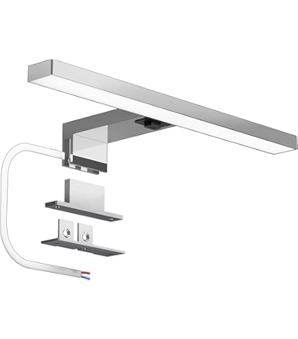 DEELUX LED spiegellamp badkamer met schakelaar, 30CM 500LM 5W spiegellicht 6000K koud wit spiegelkastverlichting 230V, kastlamp, make-uplamp, wandlamp spiegellamp IP44 waterdicht