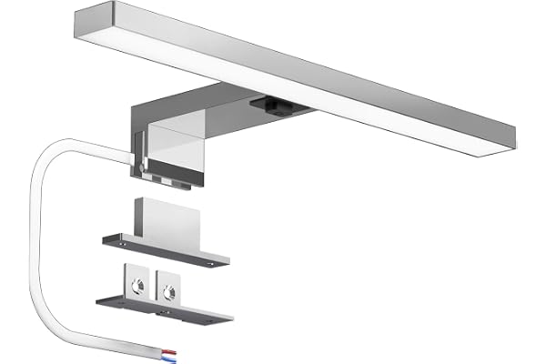 DEELUX Lampe Miroir LED Salle de Bain Avec Interrupteur, 30CM 500LM 5W Luminaire Salle de Bain 4000K Blanc Neutre 230V, Applique Salle Bain Murale 230V éclairage de salle de bain IP44 étanche