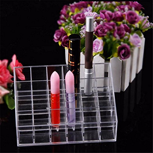 cdet Lippenstift Halter, transparent Kunststoff Trapez 24 Raster Display Ständer Kosmetik Organizer Fall - 7