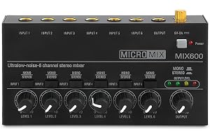 Ljudmixer ultrakompakt metall lågt brus 6 kanaler stereo linje mixer för live hemmastudio inspelning