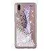 Produktbild HopMore Huawei P20 lite Hülle Silikon Glitzer 3D Flüssig Transparent Motiv Muster Kreativ Lustig Schutzhülle Durchsichtig Handyhülle für Huawei P20 lite Ultra Dünn Stoßfest Gummi Case Cover Slim Bumper - Violette Feder