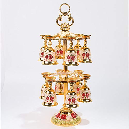 Preisvergleich Produktbild WETRRFußschalen und HeimtextiliengeschenkeDoppeltes Umgedrehtes WeinsetHigh-End-GeschenkRetro-Stil,Red